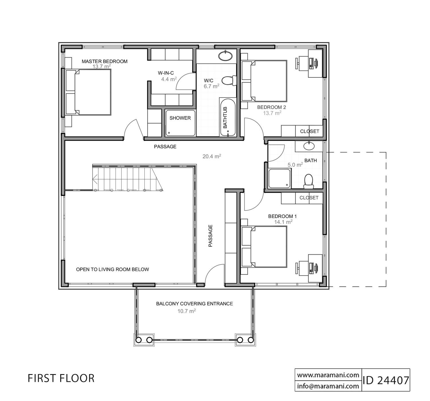 Four Bedroom House Plan - ID 24407