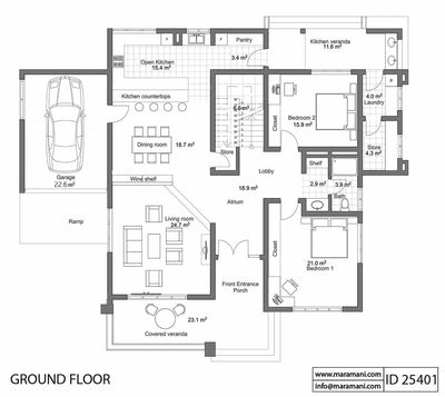 5 Bedroom House Plan - ID 25401 - Floor Plans by Maramani