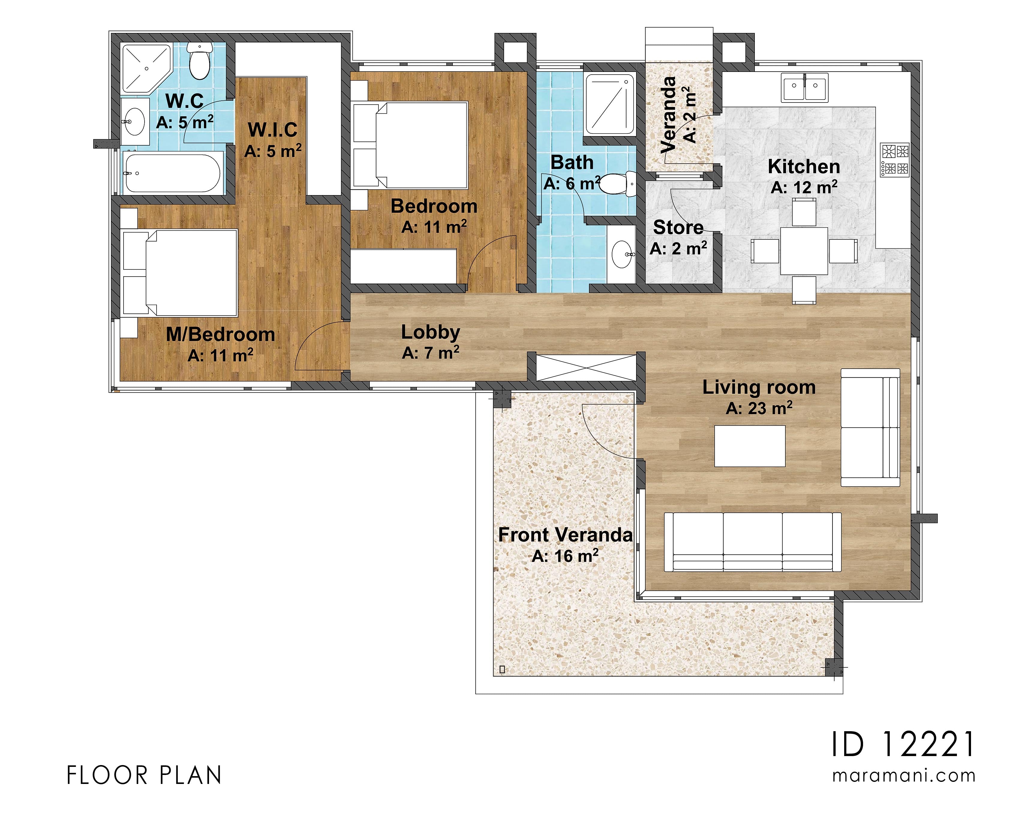 2 Bedroom House Plan - ID 12221