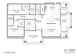 2 bedroom house design - ID 12305