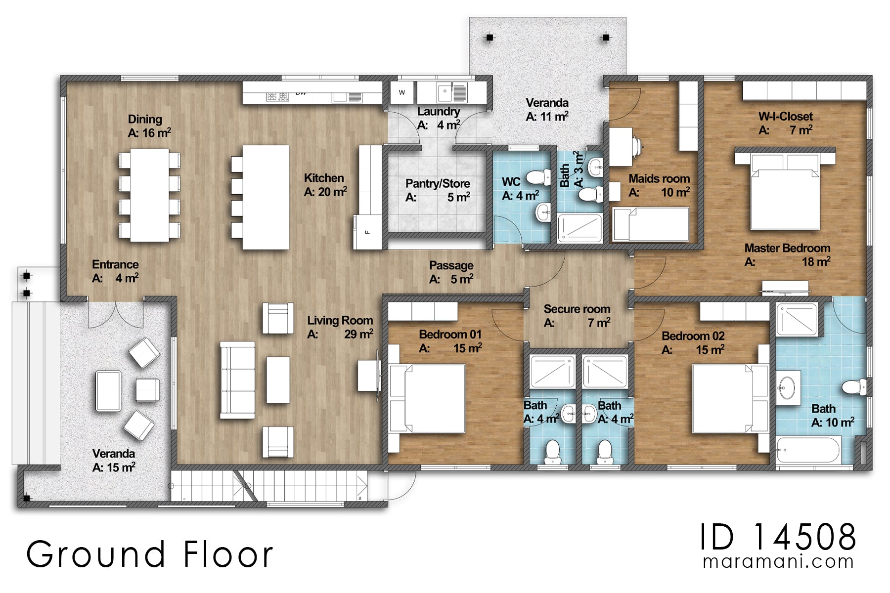 Modern 4 Bedroom House - ID 14508