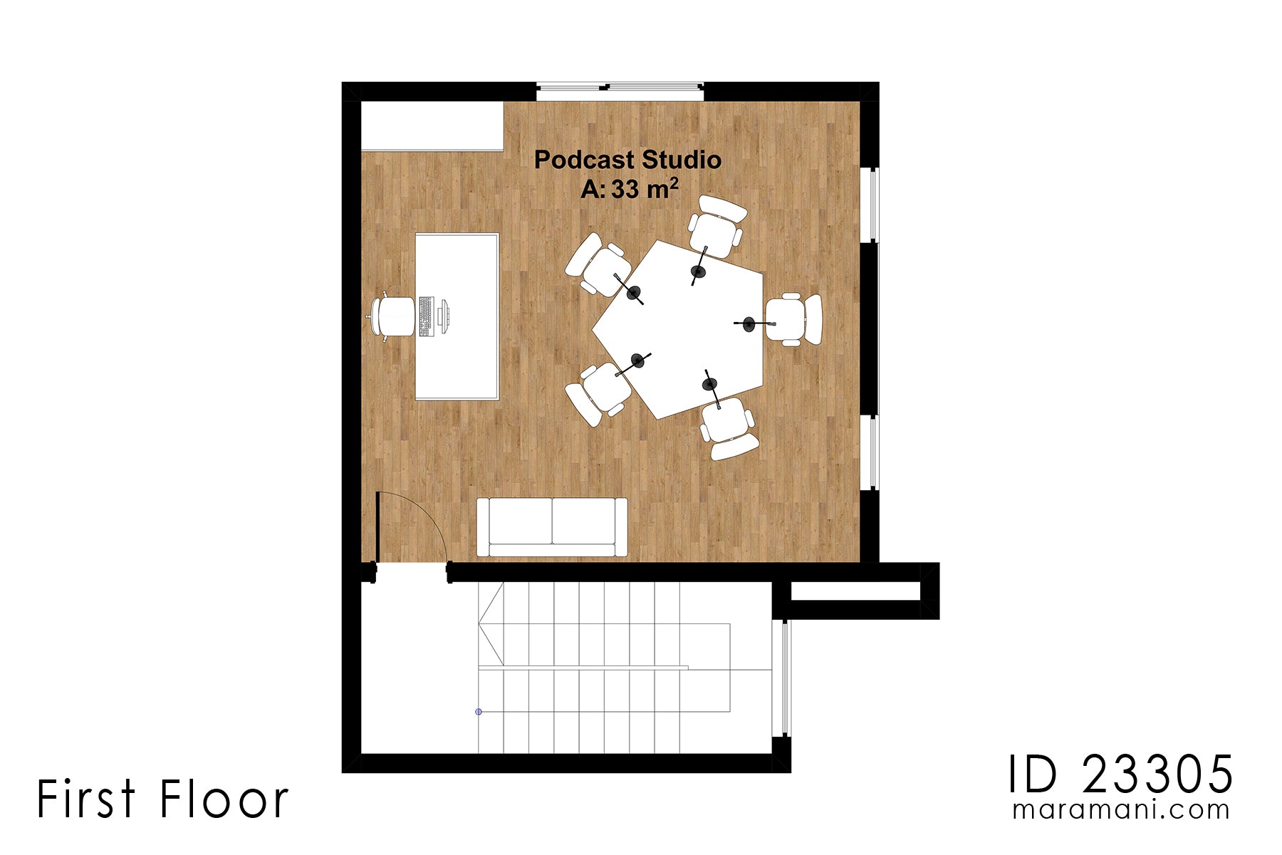 Contemporary 3 Bedroom House Plan - ID 23305