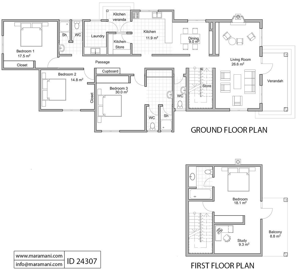 4 Bedroom House Plan - ID 24307