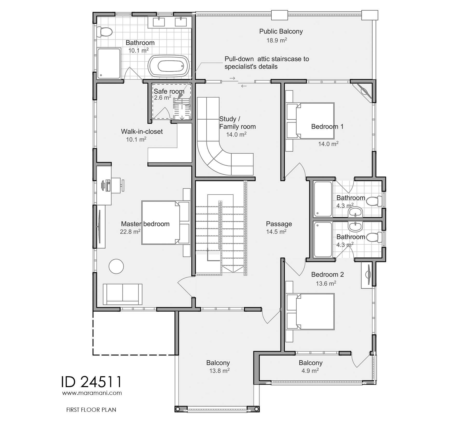 4 bedroom modern design - ID 24511