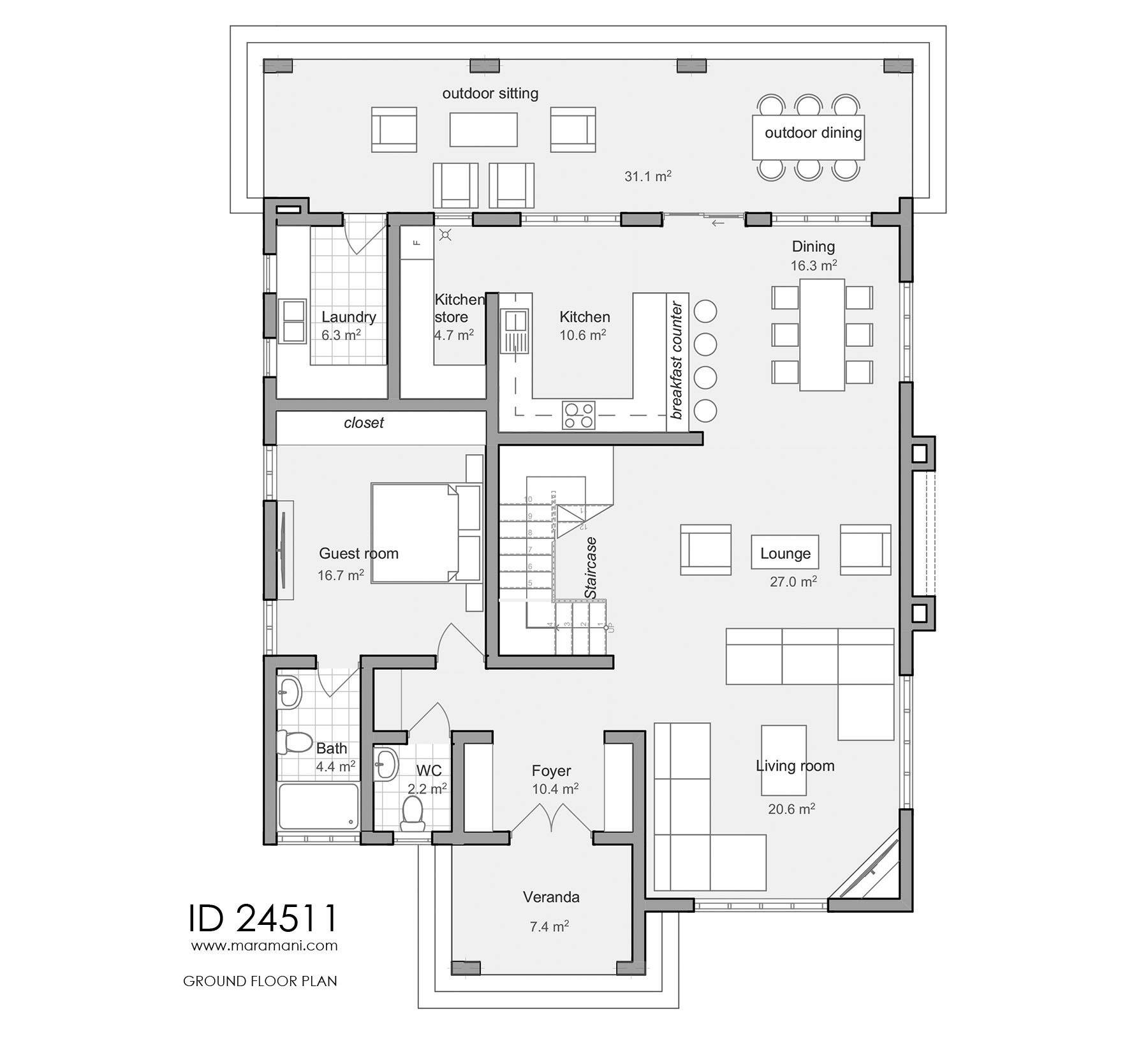 4 bedroom modern design - ID 24511