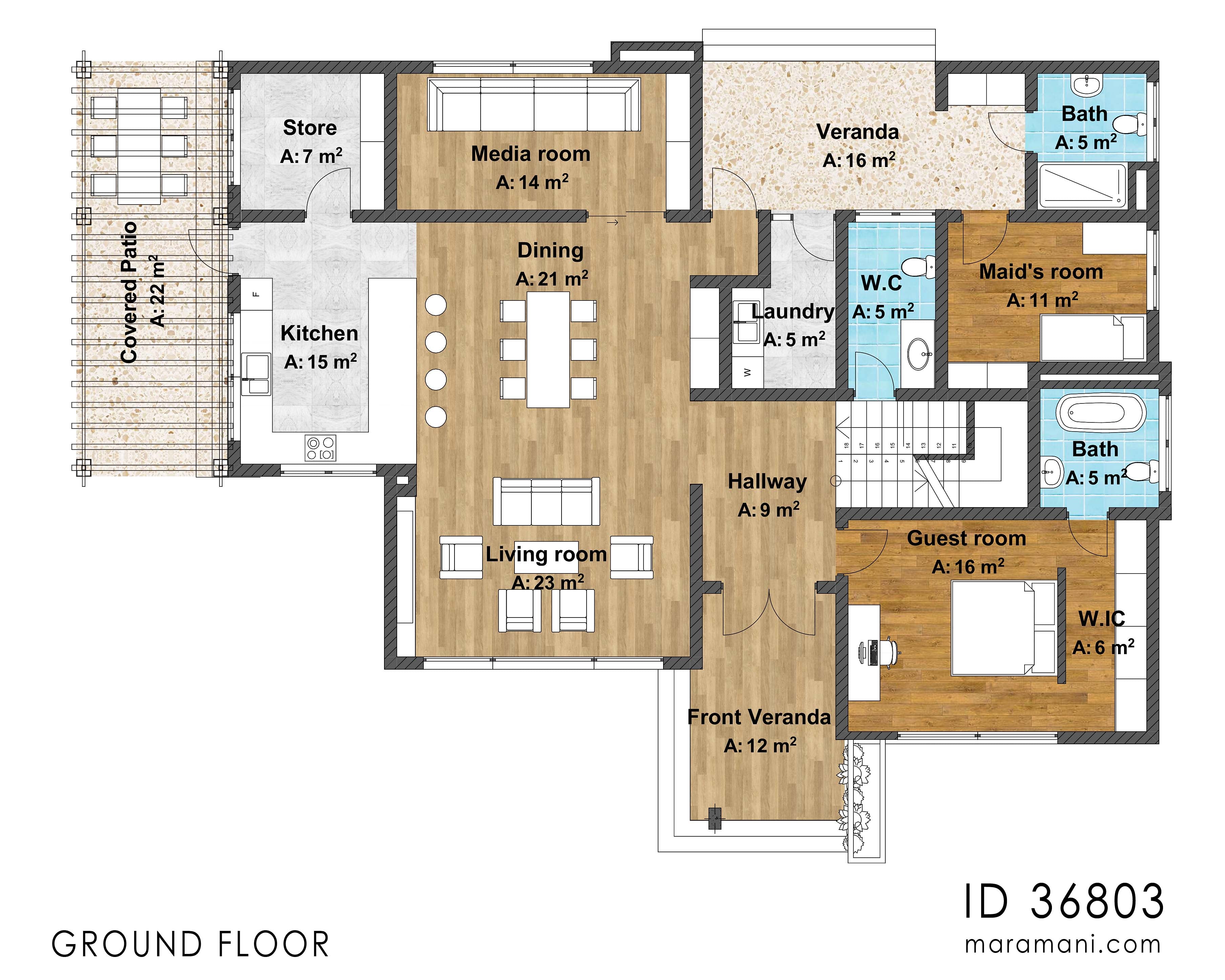 6 Bedroom House Plan - ID 36803