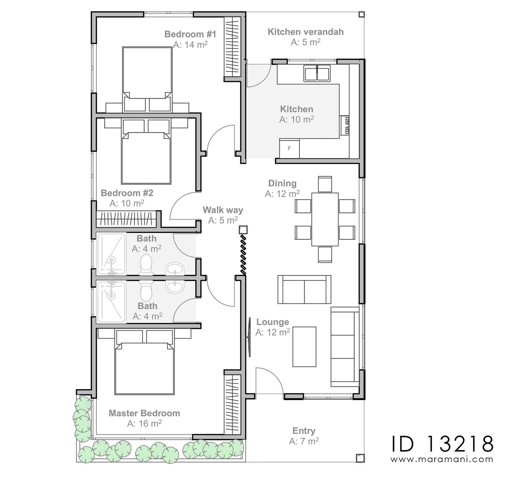 3 bedroom house - ID 13218