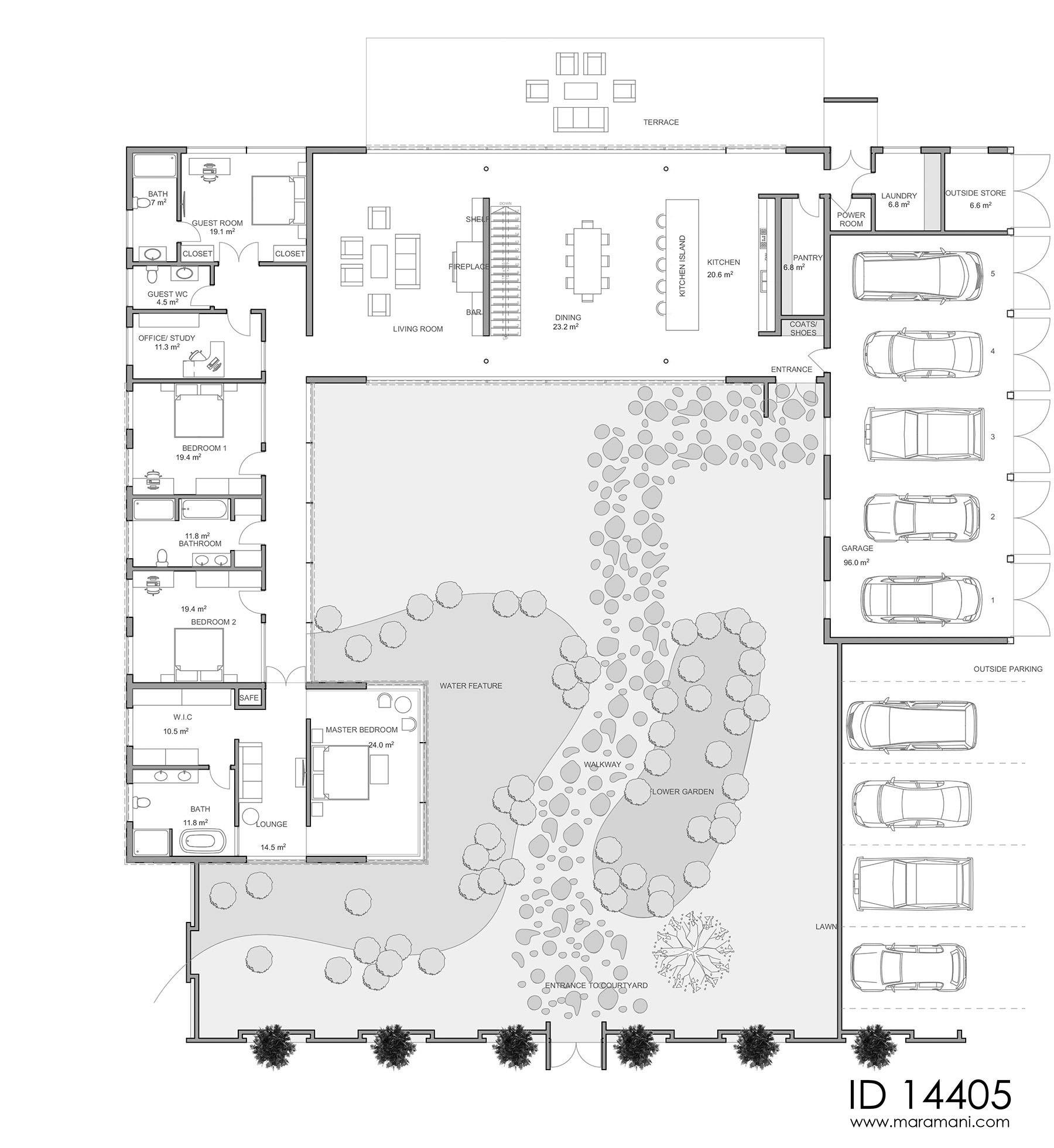 4 Bedroom glass facade house - ID 14405