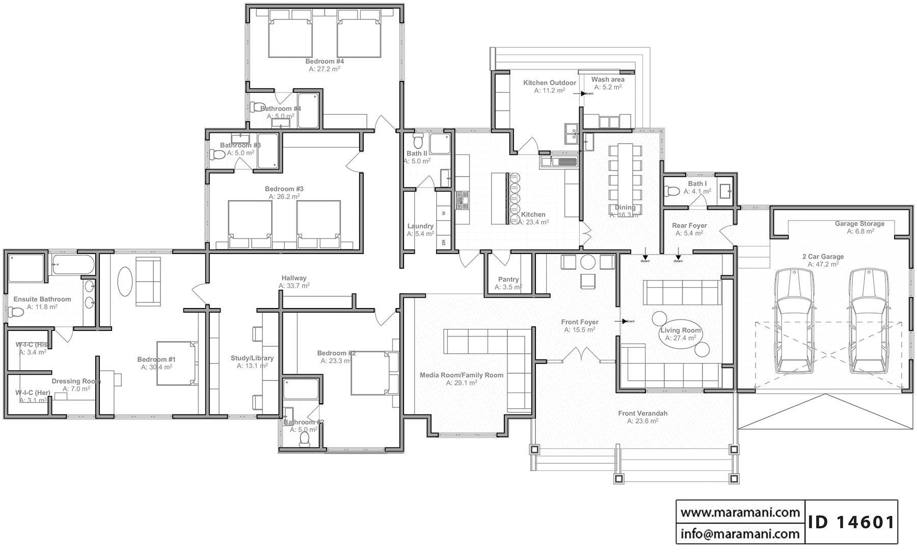 4 Bedroom House Plan - ID 14601