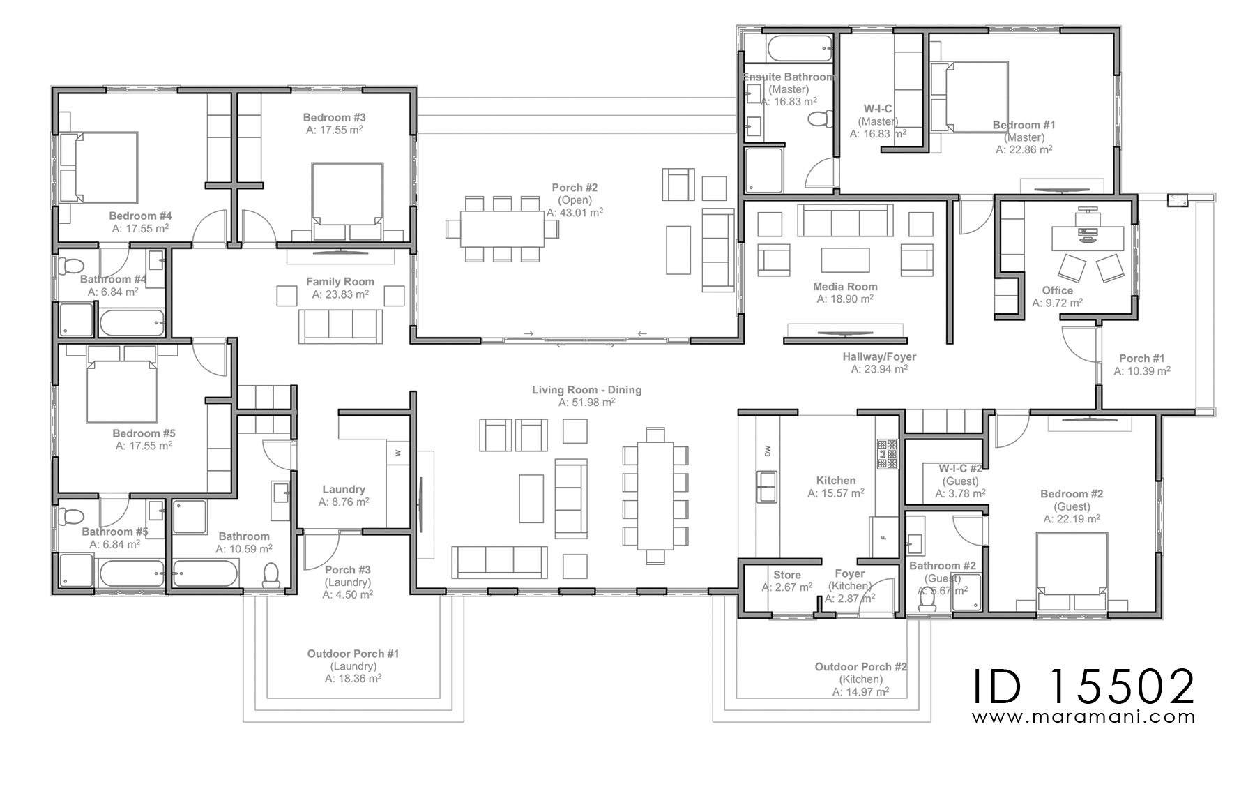 5 Bedroom House Plan - ID 15502