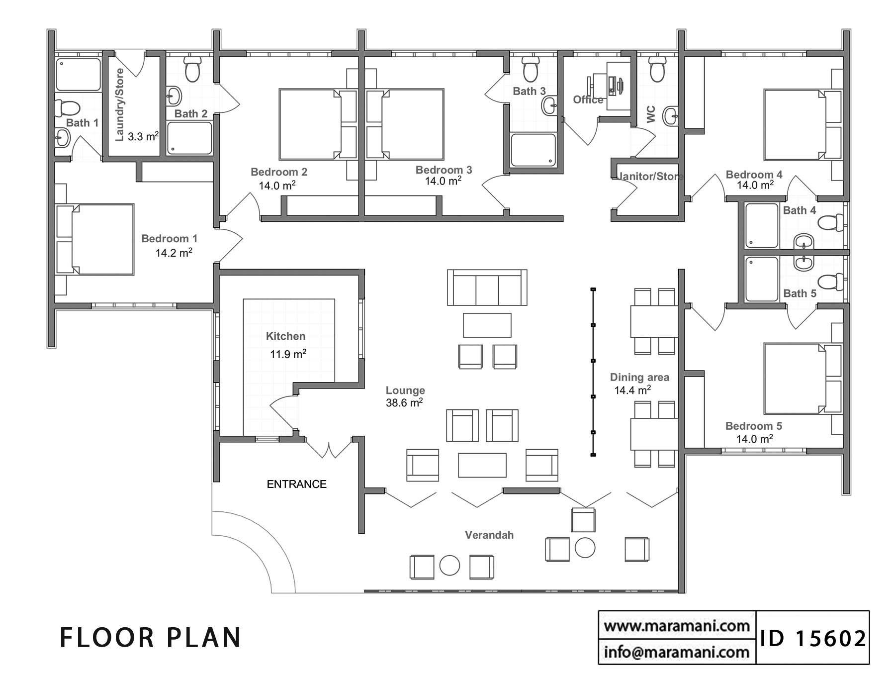 5 Bedroom House Plan - ID 15602