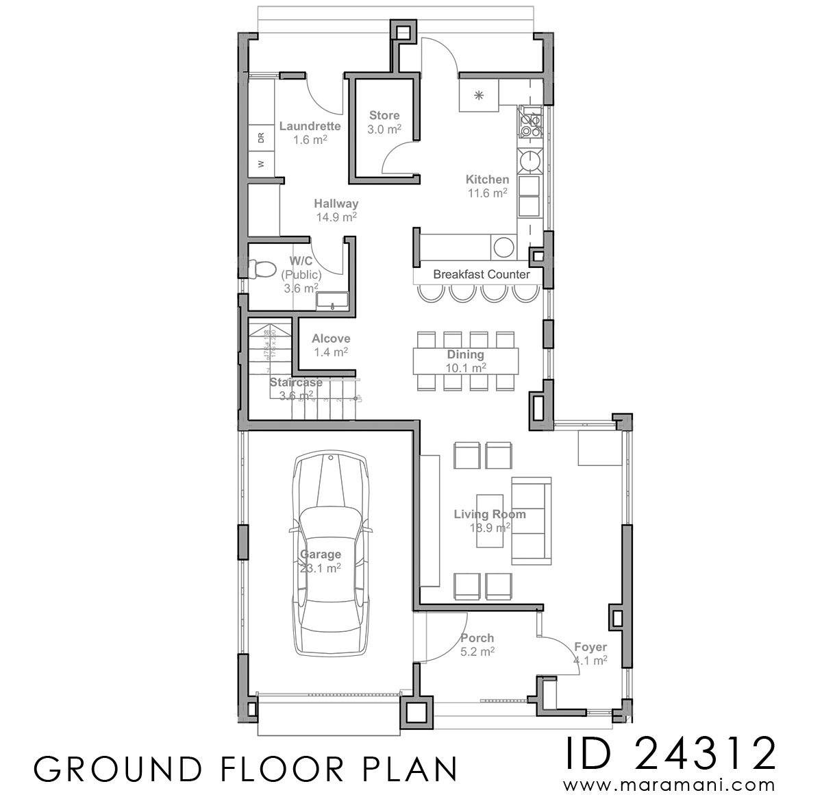 4 bedroom contemporary plan - ID 24312