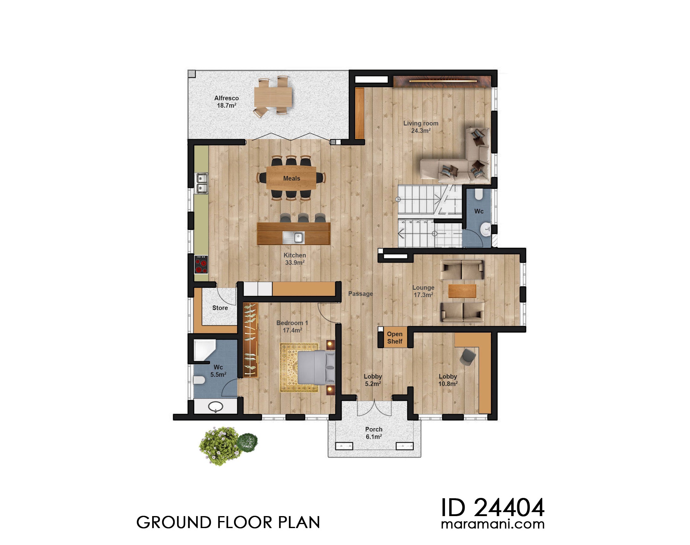 4 Bedroom Modern House Plan - ID 24404