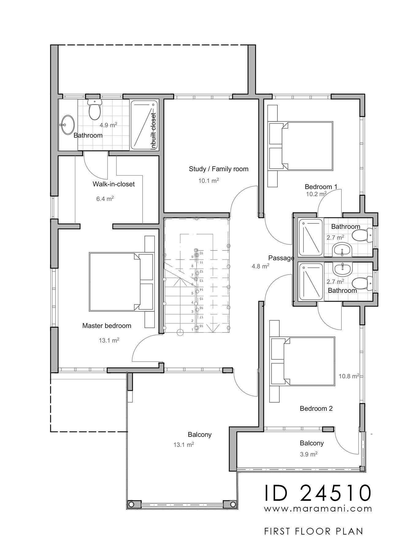 4 bedroom plan in tropical garden setting - ID 24510