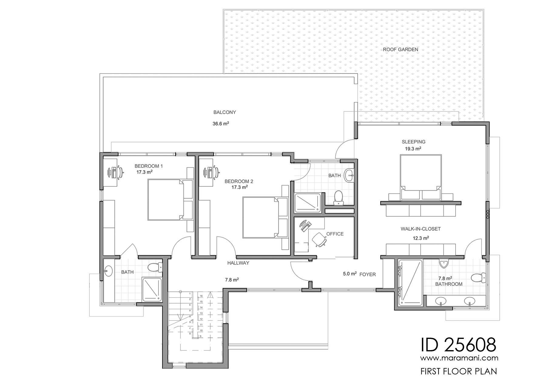 Timber clad 5 bedroom contemporary house - ID 25608