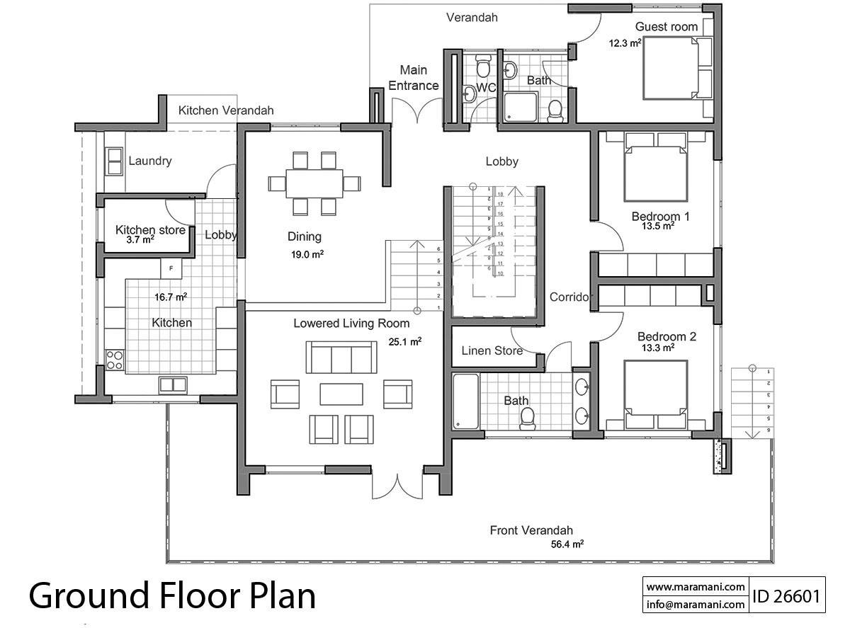 6 Bedroom House Plan - ID 26601