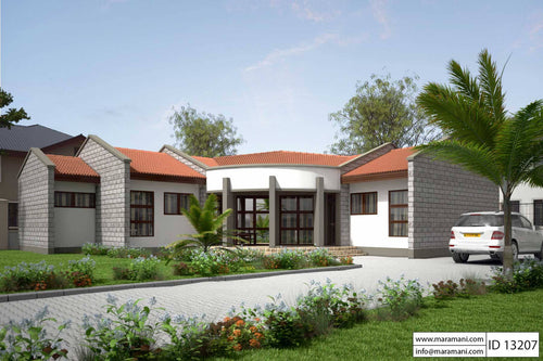 Low Budget Modern 3 Bedroom House Design - ID 13207 - Plans by Maramani