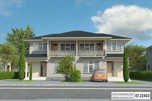 3 Bedroom Duplex House Plan - ID 23403