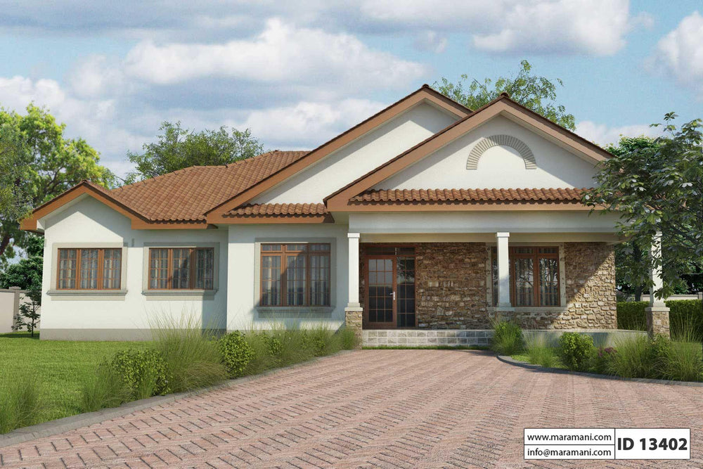 Simple 3 Bedroom House Plan - ID 13402 - House Designs by Maramani